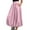 Pink, variant on Midi Skirts for Women Fashion Solid Color Elastic Waist Casual Loose Skirt Women's Summer Skirts with Pockets