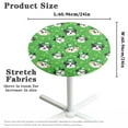 thumbnail image 6 of SEANATIVE 24 x 24 Inch Cocktail Table Cloths Set of 2 Spandex Stretch Round Table Covers Fitted Cocktail Table Topper Cap for Party Bar Pub Tables, St. Patrick's Day Clover Leaf Green Hat Dog, 6 of 7