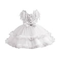 thumbnail image 2 of ZHUASHUM Summer Children'S Dress Puffy Skirt Cake Princess Dress Baby Dress Baby Dress Party Dress Gift For Girl White,1-2 Years, 2 of 3