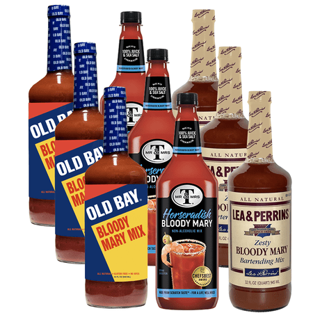 Savory Bloody Mary Mix Sampler 9 Pack – Includes George's and Mr & Mrs T – Bold & Flavorful Cocktail Mixes for Brunch and Gatherings