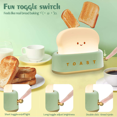 thumbnail image 2 of Desk Decor Toaster Lamp, Rechargeable Small Lamp with Smile Face Toast Bread Cute Toaster Shape Room Decor Night Light(Green), 2 of 8