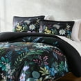 thumbnail image 2 of Lush Decor Fantasy Floral Cotton Duvet Cover 3 Piece Set Full/ Queen Black - Floral Duvet - Black Bedding Set - Goth Bedding - Modern Victorian Decor, 2 of 10
