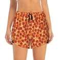 thumbnail image 2 of KLL Pizza Pattern Shorts Women,Athletic Shorts High Waisted Running Shorts Pocket Sporty Short Gym Elastic Workout Shorts-Large, 2 of 7