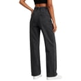 thumbnail image 5 of Risckoth Women's Plus Size Drawstring Elastic Waist Jeans Straight Leg Loose Fit Side Pockets Solid Casual Long Pants S-2XL, 5 of 7