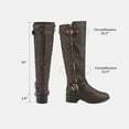 thumbnail image 3 of BURUDANI Women Wide Calf Low Heel Knee High Ladies Side Zip Motorcycle Riding Boots Shoes Brown Size 9, 3 of 6