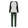 thumbnail image 3 of xiaxaixu Pyjamas de Noël Assortis pour la Famille Lettres Raglan + Pantalons à Carreaux, 3 of 9