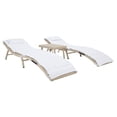 thumbnail image 3 of SAFAVIEH Carew Outdoor Patio 3 Piece Sun Lounger Set, Beige/White, 3 of 15
