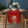 thumbnail image 2 of Merry Christmas Table Runner - 36 Inch Long, Kitchen Dining Table Runner Dresser Scarves, Red Winter Xmas Cartoon Deer Snowflake Farmhouse Decor for Coffee Tables Wedding Party Banquet, 2 of 8