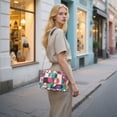 thumbnail image 7 of FORMRS Women Crossbody Purse with Chain Strap Vegan Leather Shoulder Handbag, Pink Geometric, 7 of 7