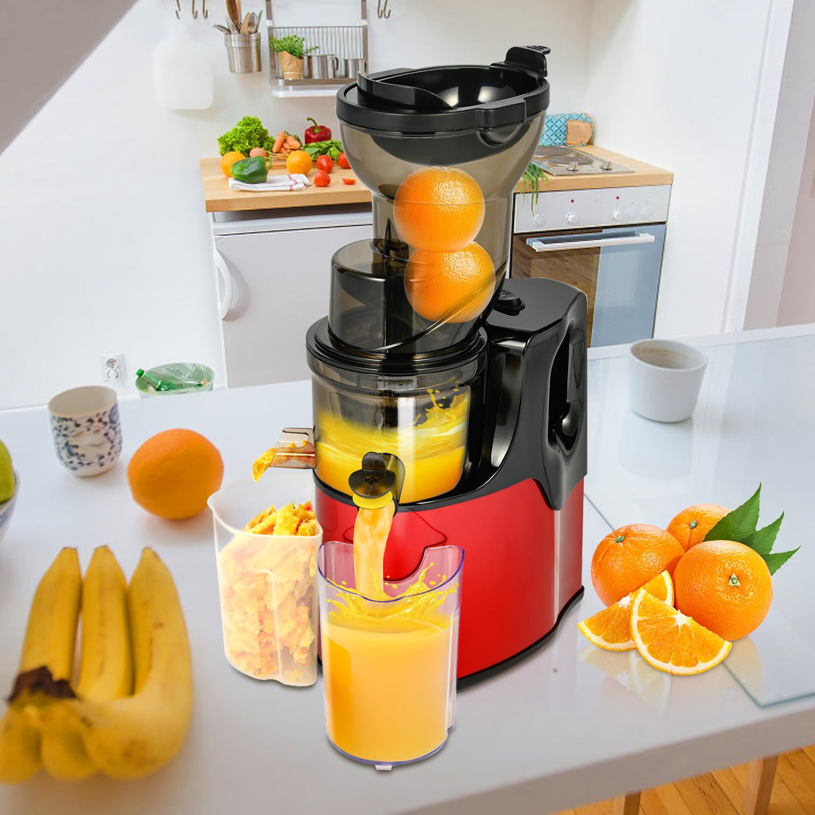 1pc US Plug Slow Masticating Juicer, Cold Press Juice Extractor Nama Juicer  Orange Juicer Apples Orange Citrus Juicer Machine With Wide Chute Quiet Mo