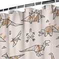 thumbnail image 3 of Beige Origami Dinosaurs Geometric Pattern Shower Curtain 84"x72" ,Bathroom Decorative Shower Curtains Set with 12 Hooks,Modern Waterproof Washable Shower Curtain, 3 of 6