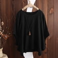 thumbnail image 2 of LEKODE Womens Summer Shirt Loose Dressy Casual Tops Plus Size Tops Breathable Shirts Vintage Tshirts Batwing Tops for Women Outfits Beach Vacation Clothes Black L, 2 of 6