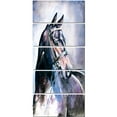 thumbnail image 2 of Cheval Noir avec Bride - Impression sur Toile Abstraite, 2 of 3
