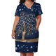 thumbnail image 2 of Nazar Charm Tree-vestido de noche suelto dorado sobre azul oscuro vestido de bolsillo ropa estética de lujo, 2 of 6