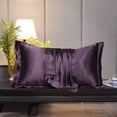 thumbnail image 4 of PYPESEEWY Warehouse - Funda de almohada de satén estándar, funda de almohada de seda para cabello y piel con cremallera oculta, funda de almohada de belleza de doble cara con borde de tela de hielo, 4 of 4
