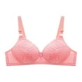 thumbnail image 1 of Virmaxy Womens Wireless Bra Oversized Gathered Comfortable Breathable Underwear (Plus Extended Buckle) Everyday Bra Embroidered Glossy Comfortable Breathable Bra Underwear No Rims Watermelon Red-2 38, 1 of 7