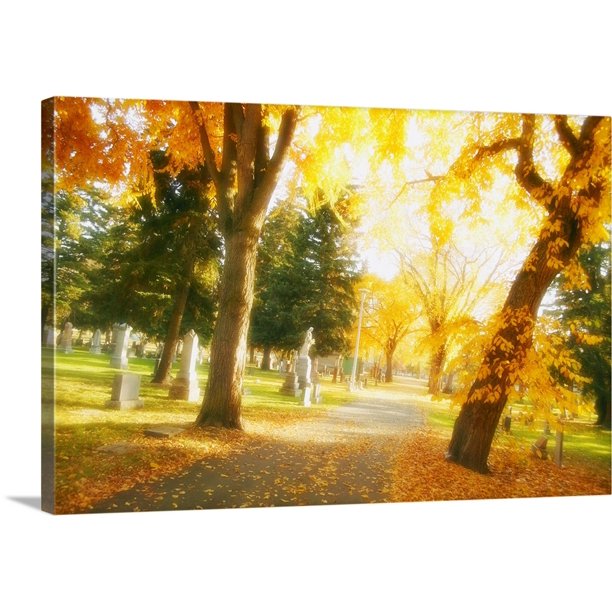 Great BIG Canvas "A Sidewalk Through Fall Trees" Canvas Wall Art