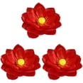 thumbnail image 2 of Artificial 10cm Bright Red Lotus Flower Head, 3-Pack Lifelike Water Lily Bloom for Vase and Home Decor, 3PCS (Bright Red), 2 of 5