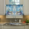 thumbnail image 2 of Yayeee Kitchen Curtains Light Filtering 27"x24" Rod Pocket Short Cafe Window Panel, Crystal Ocean, 2 of 7