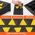 thumbnail image 3 of Ourlova Heavy Duty Rubber Curb Ramp - 15 Ton (33 000 Lbs) Capacity 4.1in Rise Height for Driveways Loading Docks & Wheelchairs UV-Resistant Non-Slip Surface with Reflective Stripe, 3 of 7