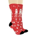 thumbnail image 2 of ThisWear Cat Holiday Accessories Happy Pawlidays Paw Print Socks Cat Owner Gifts 12-Pair Novelty Crew Socks, 2 of 5