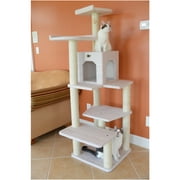 Armarkat 68-in Cat Tree & Condo Scratching Post Tower, Ivory