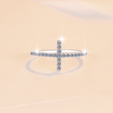 AEN S925 Sterling Silver Ring Female Four Claw Fashion Hot Sale Simulation 18K Gold Plated Ring 1 Karat Moissanite