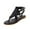 Black, variant on Anuirheih Casual Flip Flops for Women, Ankle Buckle Strap Roman Shoes Open Toe Flatform Sandals Boho Beach Shoes