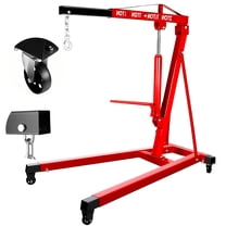 Hydraulic Engine Crane, 2T Heavy Load Rating, Red Anti-Corrosion, Engine Hoist, Vehicle Engine Remover, Marine Equipment, Warehouse Handling