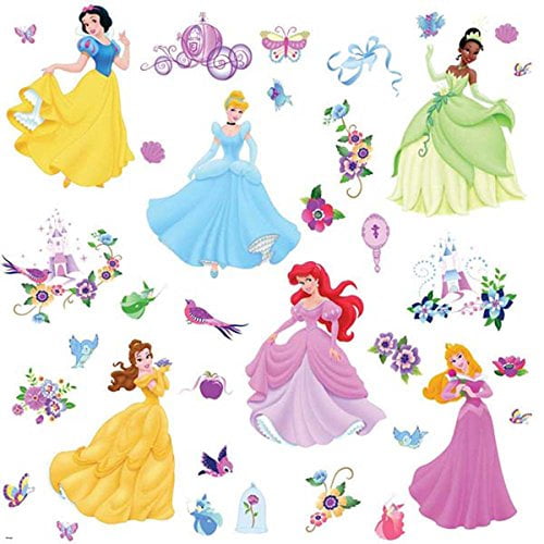 Roommates Rmk1470scs Disney Princess Peel Stick Wall Decals With Gems Walmart Com