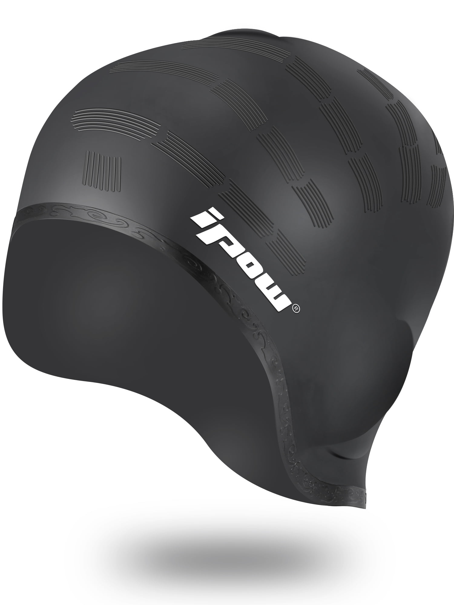 IPOW Unisex Silicone Swim Cap with 2 Ear Protective Pockets for Adults Men Women Kids Girls Boys, Waterproof Non-slip... by IPOW