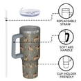 thumbnail image 4 of OBREWU German Shepherd Dog and Footprint Tumbler with Handle and Lid,German Shepherd Dog and Footprint 40oz Double Wall Vacuum Insulated Tumbler,Cups Gift for Women and Men, 4 of 7