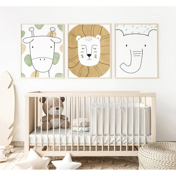 Safari Nursery Decor, Safari Wall Decor, Nursery Wall Decor, Safari Art Print Set of 3 UNFRAMED 11x14''