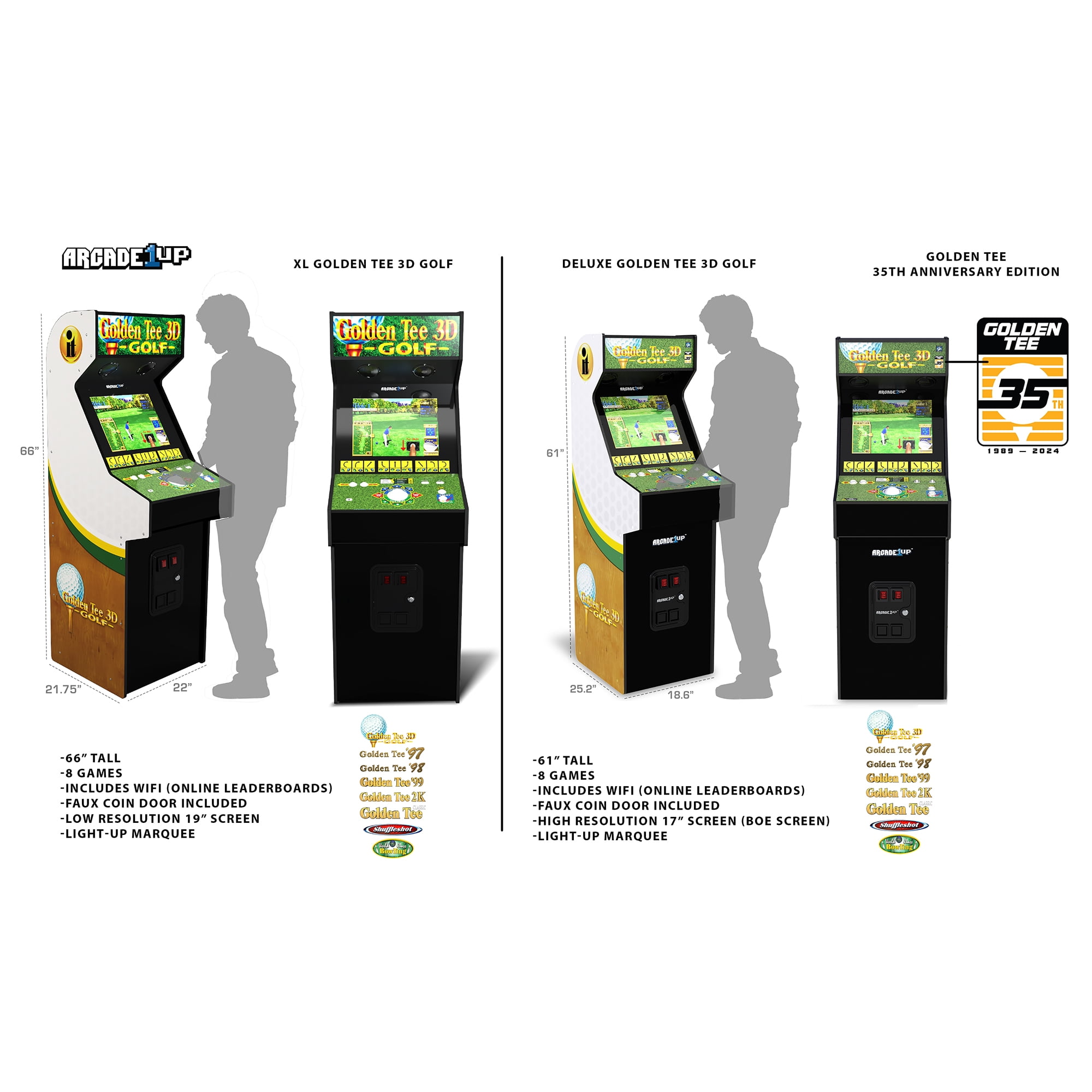 Arcade1Up Golden Tee 3D 35th Anniversary Deluxe Arcade Machine