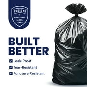 Plasticplace 55-60 Gallon Trash Bags │ 1.5 Mil │ Black Heavy Duty Garbage Can Liners │Rolls │ 38” x 58” (50 Count)