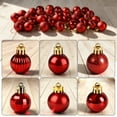 thumbnail image 3 of Behome 36 Pack Christmas Ball Ornaments, 6 Styles Xmas Ball with Hanging Loop, Red Xmas Ball Set for Xmas Tree, Holiday Party, 3 of 6