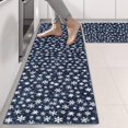 thumbnail image 2 of Kitchen Rugs Sets Of 2,Dark Blue Christmas Snowflake Pattern Anti Fatigue Kitchen Mat Rugs Non Slip Washable,Decorative Kitchen Floor Mats for Kitchen,Sink,Laundry,17"X47", 2 of 5