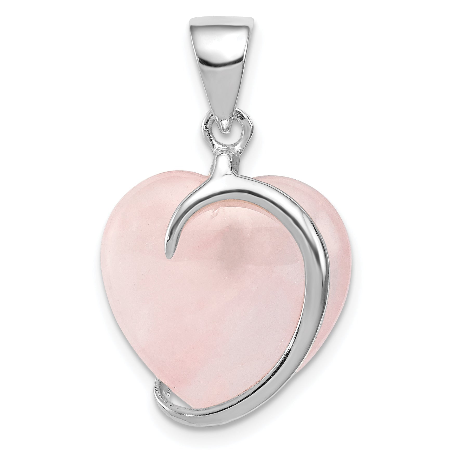 Sophia Jewelers Rose Quartz Pendant in Sterling Silver