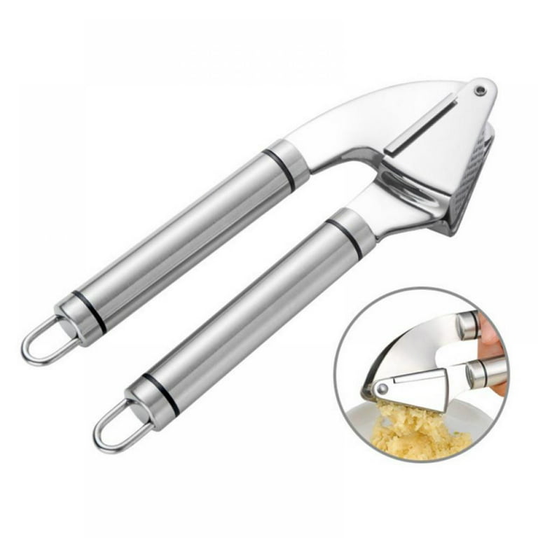 Vovoly Premium Garlic Press Stainless Steel No Need to Peel Garlic Presser Heavy Duty Professional Grade Double Lever-Assisted Garlic Mincer with High