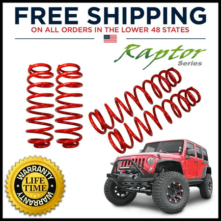 Raptor Series Front and Rear Coil Spring Kit For 2.5 inch Lift 2007-2018 Wrangler JK Unlimited