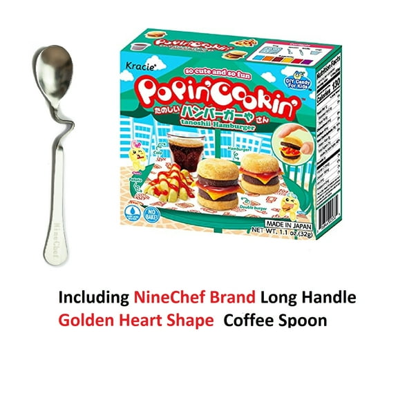 NineChef Bundle - Hamburger Popin Cookin kit DIY candy by Kracie   1 NineChef Brand Long Handle Spoon