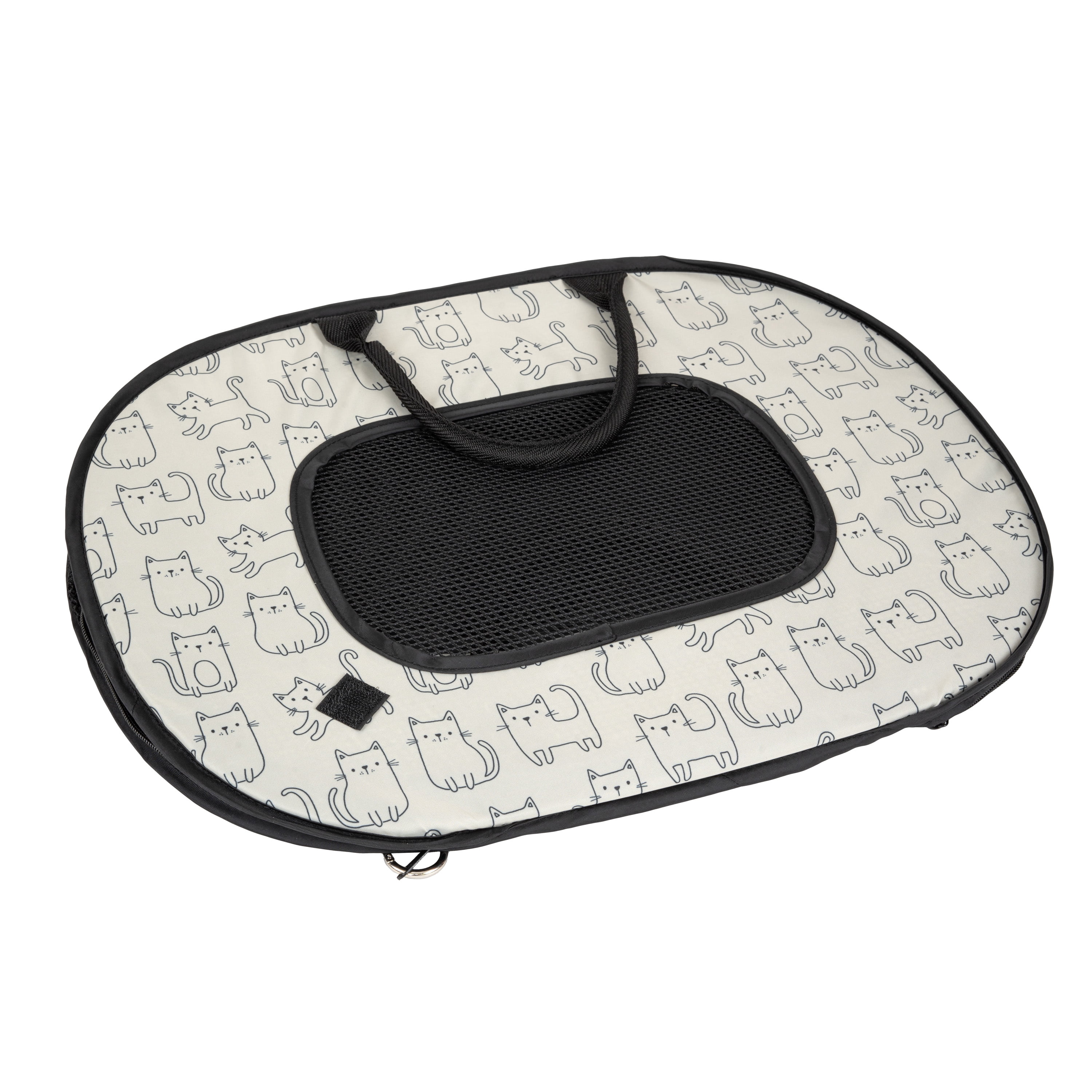 Sport Pet Cat Print Mesh Panel Pop Open Cat Carrier