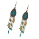 thumbnail image 3 of Jumpingount Pendientes clásicos de gota de agua occidental pintura hojas borlas Multicolor elegante misterioso oreja colgantes joyería Ropa, zapatos y accesorios Miscelánea azul malaquita Jumpingount AP009324-01B, 3 of 6