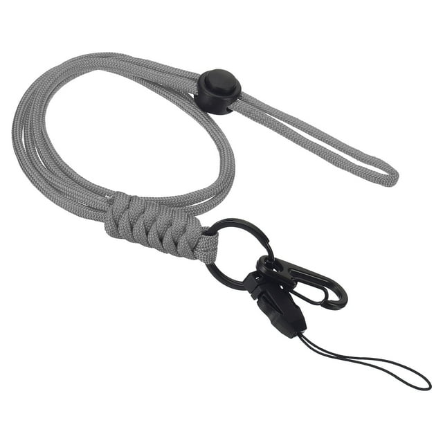 Cinta de cuello Uxcell con gancho, cintas para insignias ajustables, soporte de correa larga, llavero gris