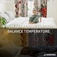 thumbnail image 3 of Fsddascl Christmas Blackout Curtains for Bedroom/Living Room, Thermal Insulated Kitchen Curtains, Xmas Botanical Birds Poinsettia Balls Vintage Grommet Darkening Window Treatment Drapes 52"x63"x2, 3 of 6