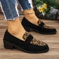thumbnail image 5 of uvwlwu Women's Casual Loafers On Shoes Fashion Leopard Print Suede Heel Comfortable Walking Sneakers For Ladies(Black,7), 5 of 7