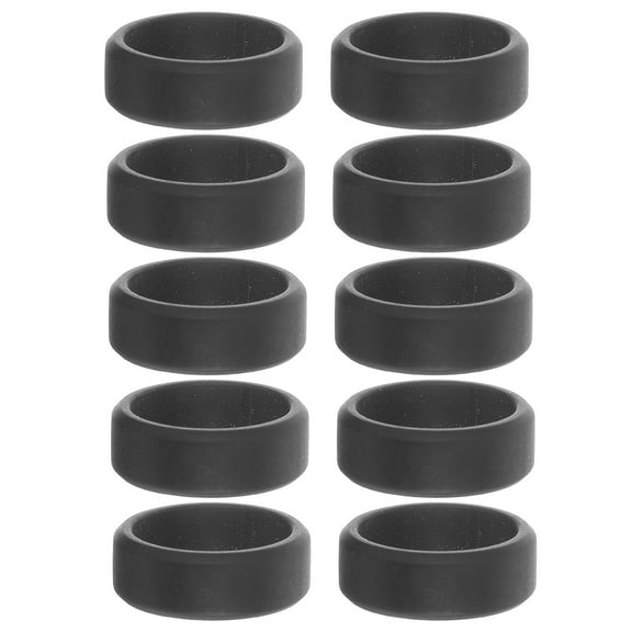 LITINKIMI 10Pcs Wide Beveled Edge Silicone Rings for Men's Outdoor Sports