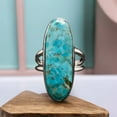 thumbnail image 2 of Blue Turquoise Ring Sterling 925 Silver Ring Statement Ring Daily Wear Ring Unique Gemstone Ring Antique Ring Ring for Anniversary ||Ali Baba Jewellery, 2 of 5