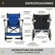 thumbnail image 4 of Silla de Ruedas de Traslado Ligera Plegable con Freno 4x4 azul, 4 of 8