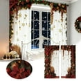 thumbnail image 2 of Hearth & Gear Mas Rideaux Imprimés des Fêtes Saison des Fêtes Imprimés Fêtes Déco de Fête 2 Pcs 2D Plats Imprimés Rouges Rideaux Imprimé de Noël avec Flocons de Neige (Pêche Peau Velours 39.5*87 Po) Projet 62 Rideaux, 2 of 7